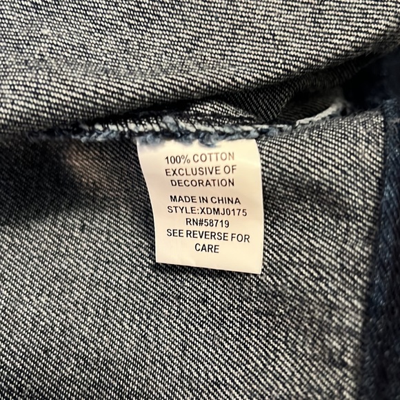 Denim jean jacket with fun embroidery! - Picture 4 of 5